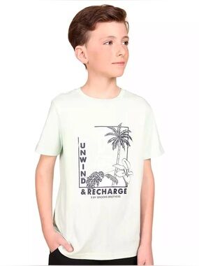 B By Brooks Brothers Big Boys Recharge Graphic T-Shirt 100% Pima Cotton